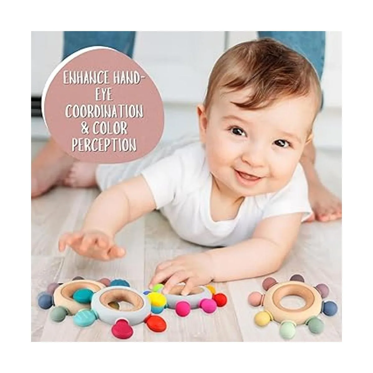 Juguetes de dentición para bebés anillos masticables de_4