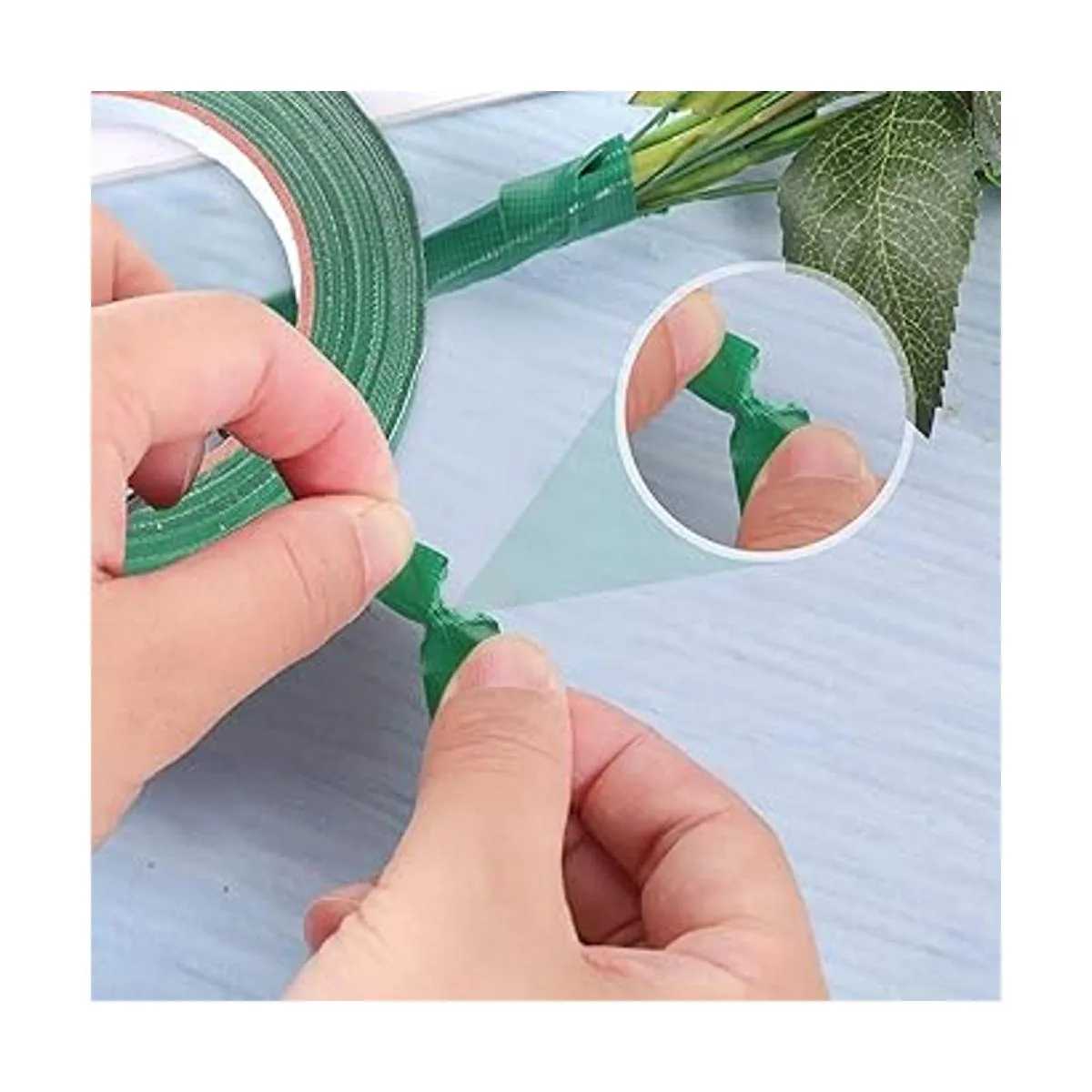 Prudiut 2 rollos de cinta floral verde impermeable cinta_5