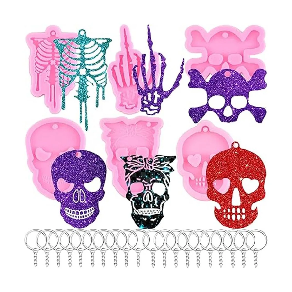 MIYAHOUSE Llavero de Halloween de silicona molde de_1