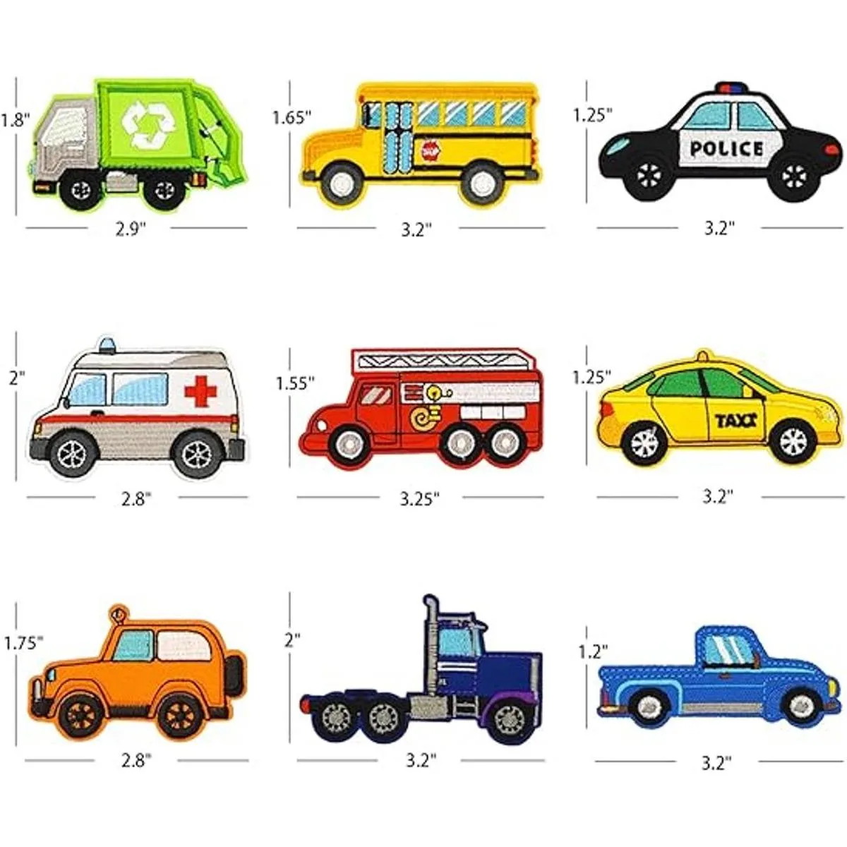 Juego de 9 parches para planchar y coser para automóviles_4