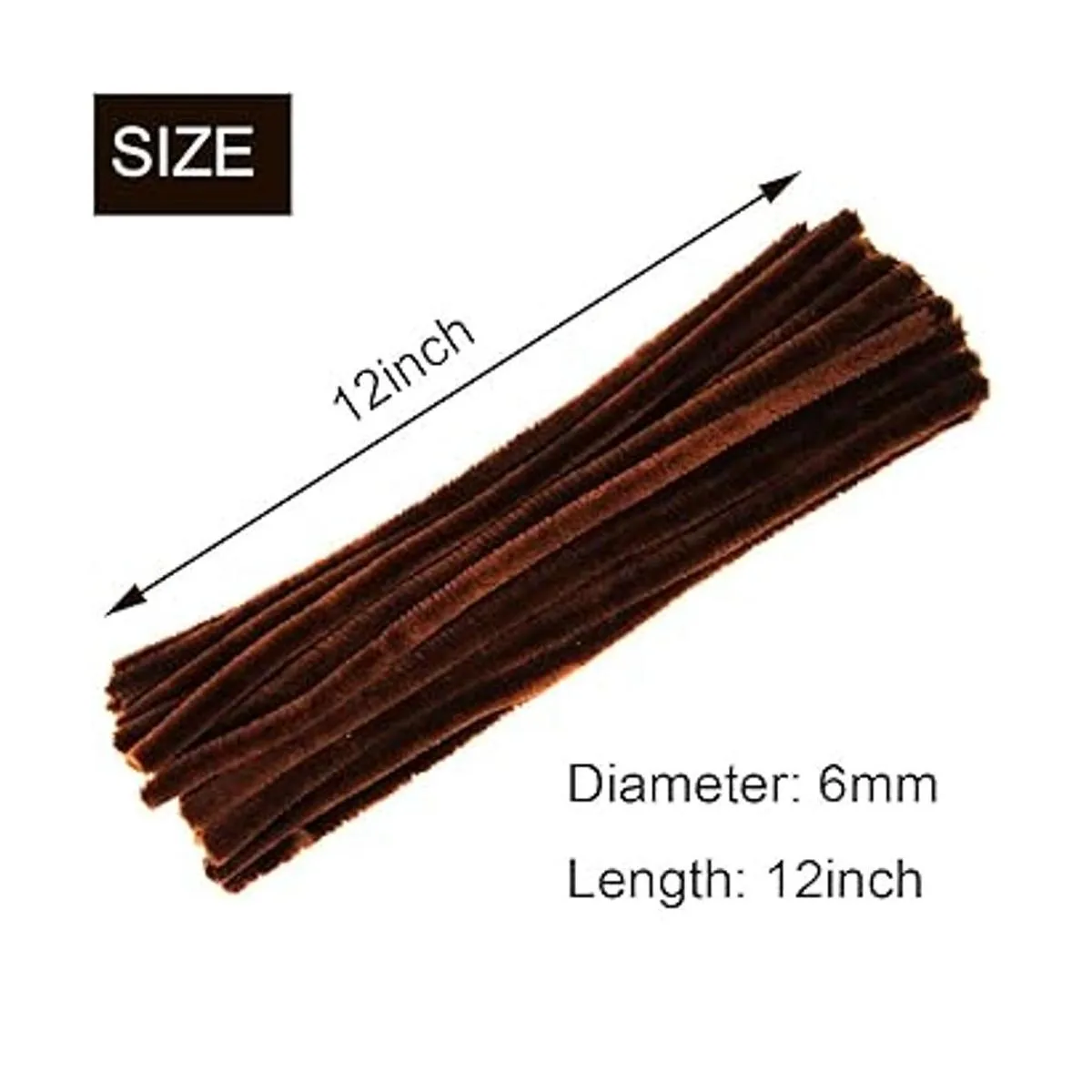 100 unidades de limpiadores de tuberías marrón con tallo_2