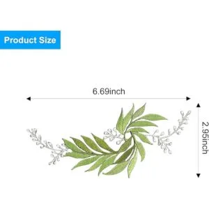 4 parches de hierro de hojas plateadas para ropa bordada_6