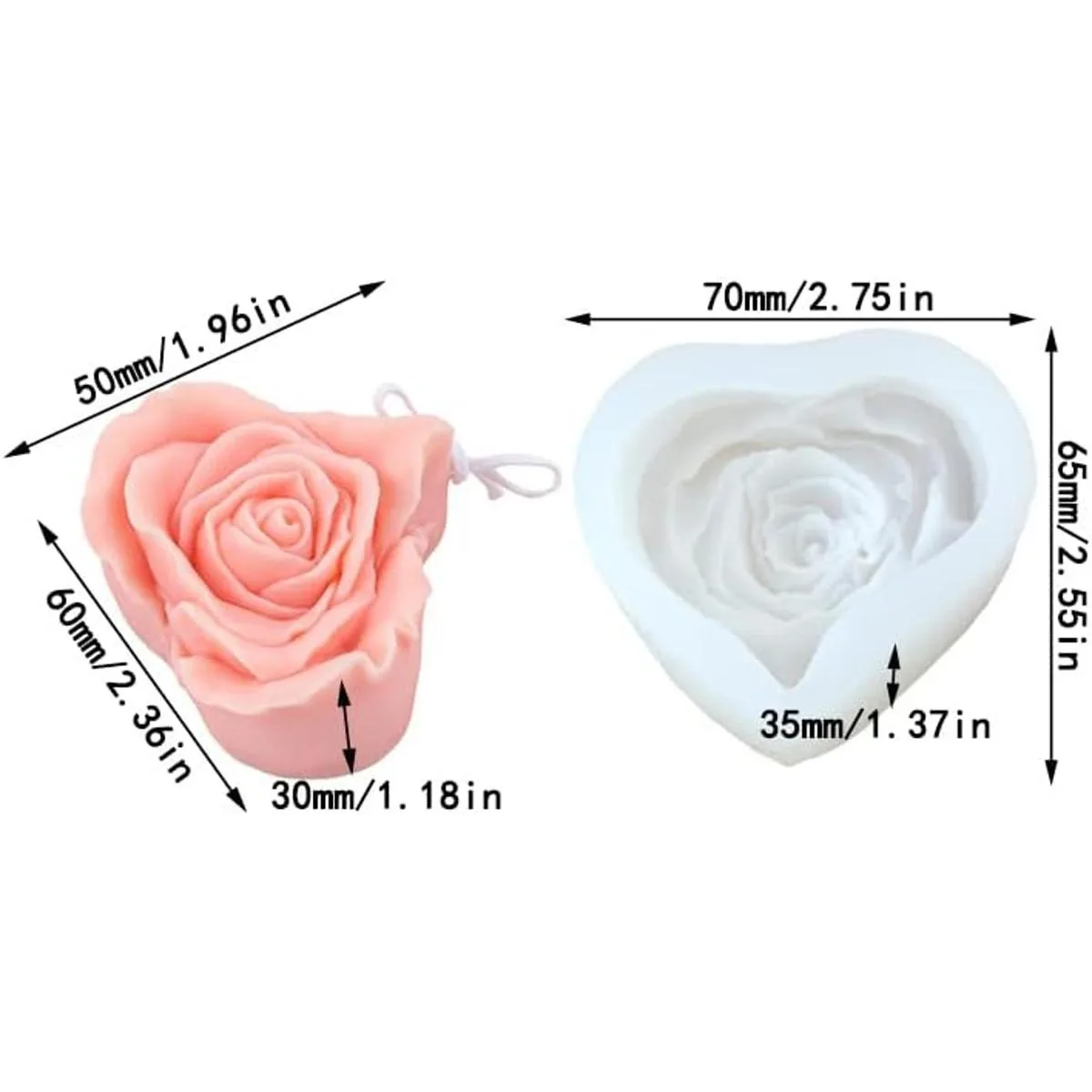 Cestony Moldes de silicona para velas de rosas en forma de_2