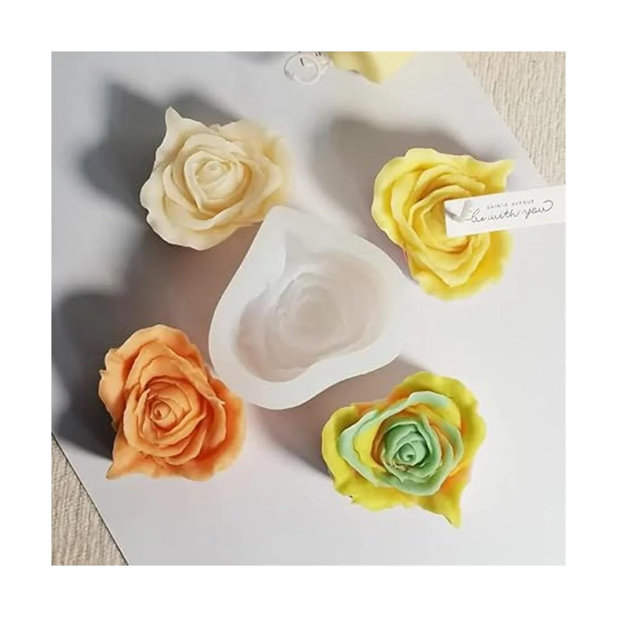 Cestony Moldes de silicona para velas de rosas en forma de_6