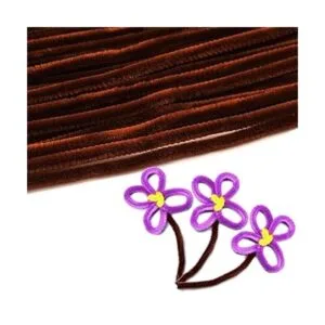 100 unidades de limpiadores de tuberías marrón con tallo_3