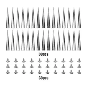 30 puntas y tachuelas de 1.575 pulgadas de color plateado_3