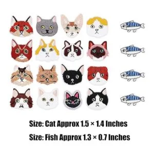 Woohome 20 parches para gatos y peces con plancha varios_2