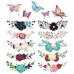 Adhesivo adhesivo para planchar con mariposas de flores_7