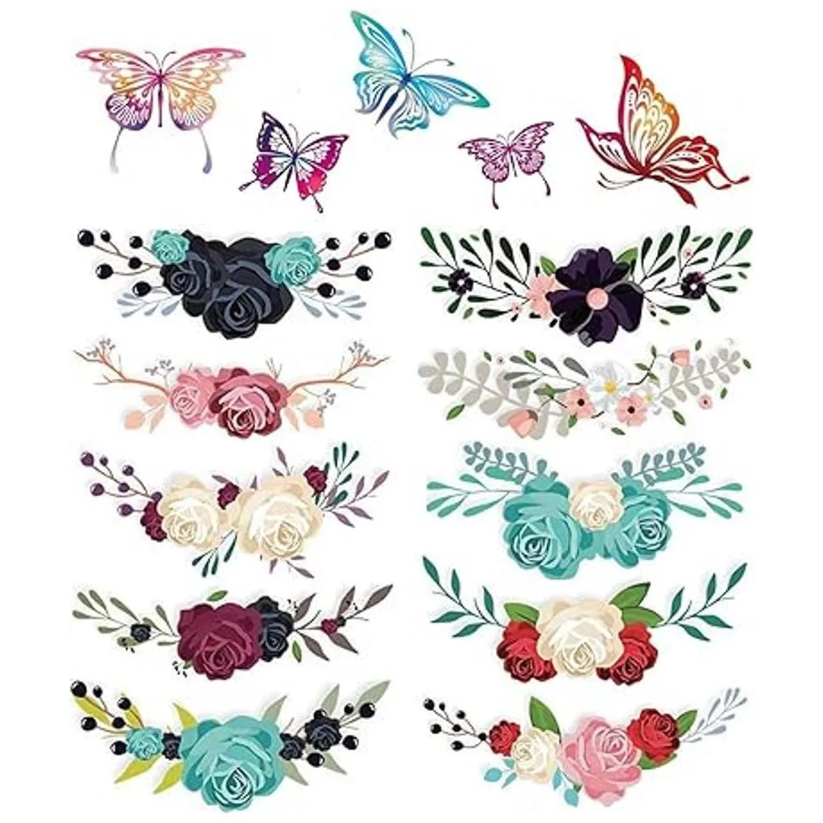 Adhesivo adhesivo para planchar con mariposas de flores_7