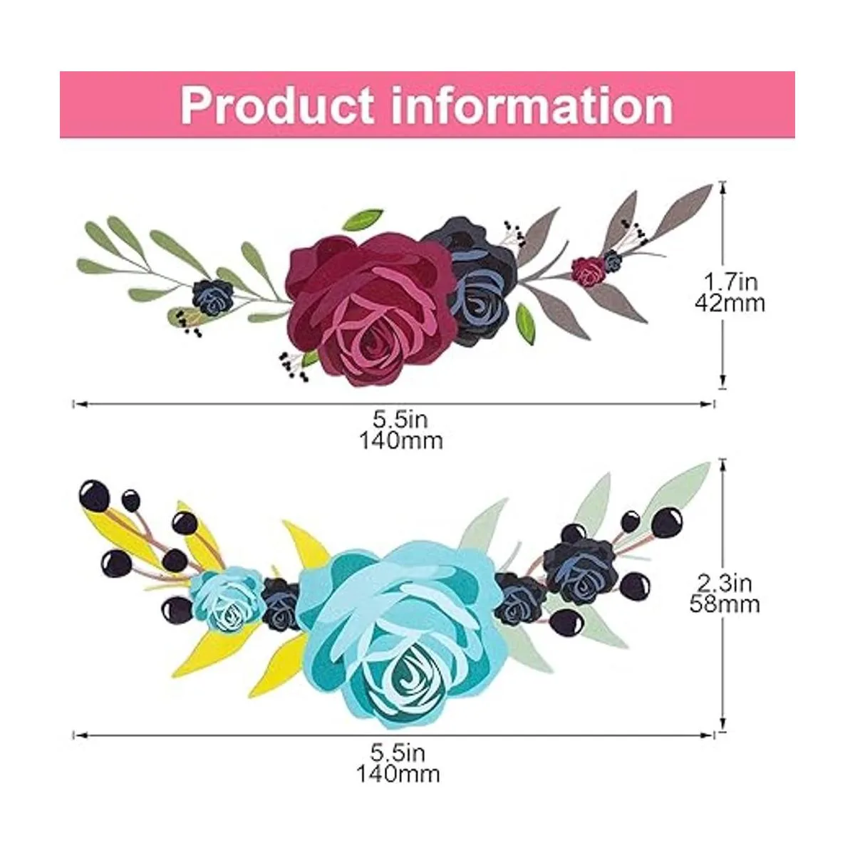 Adhesivo adhesivo para planchar con mariposas de flores_5