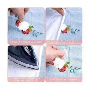 Adhesivo adhesivo para planchar con mariposas de flores_6