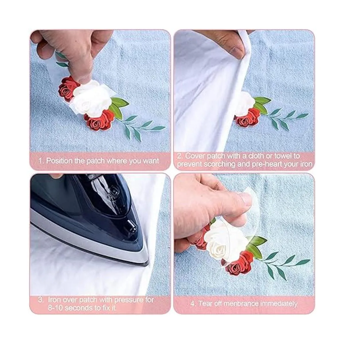 Adhesivo adhesivo para planchar con mariposas de flores_6