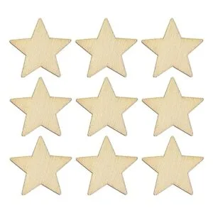 AUEAR 200 piezas de estrellas de madera piezas de forma_7