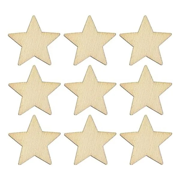 AUEAR 200 piezas de estrellas de madera piezas de forma_7