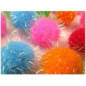 Todo en uno varios colores brillantes brillantes pompones_2