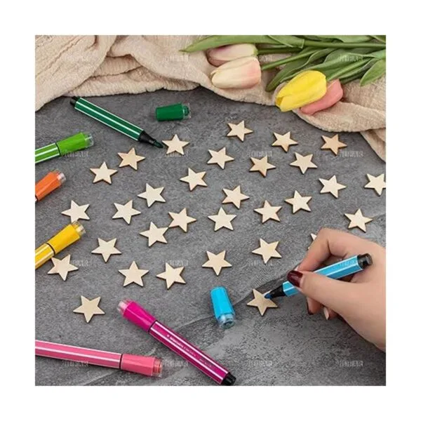 AUEAR 200 piezas de estrellas de madera piezas de forma_3
