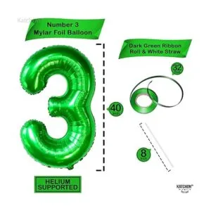 Globo gigante verde oscuro número 3 40 pulgadas Globo_4