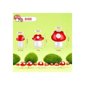 Lindas figuras miniaturas de hongos pequeños adornos de_2