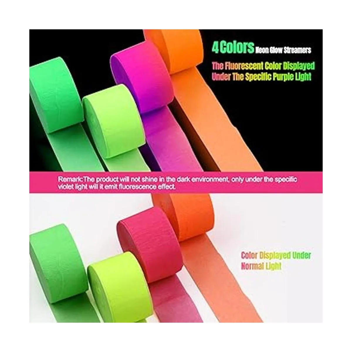 400 pies que brillan en la oscuridad serpentinas de papel_3