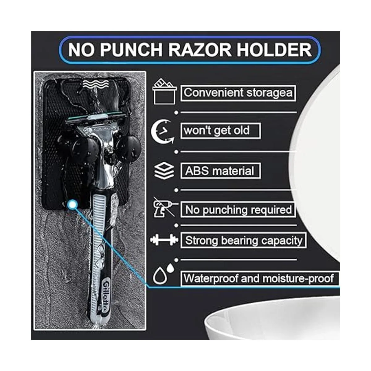 Soporte de afeitar para ducha ganchos ajustables_3