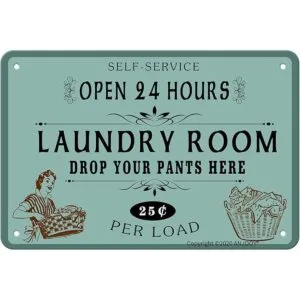 ANJOOY Letreros de metal retro de hojalata Autoservicio_1