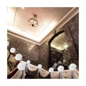 Pompones de papel de seda en forma de flor para_3