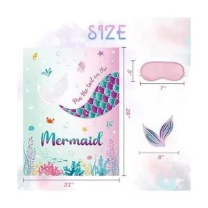 WERNNSAI Pin The Tail on The Mermaid Game Juego de 21 x_2