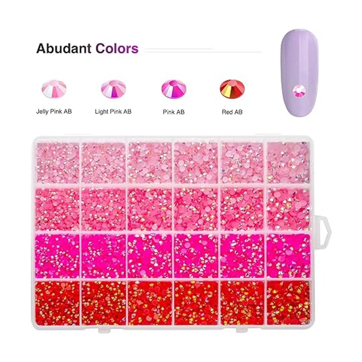 Liiouer Diamantes de imitación rosados piedras preciosas_3