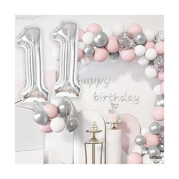 Globos grandes plateados de 11 globos 40 pulgadas_2