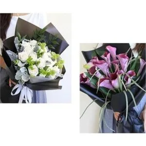 20 piezas de papel de regalo de flores de color de doble_4