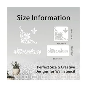 INFUNLY 4 plantillas de esquina para pintar flores borde_2