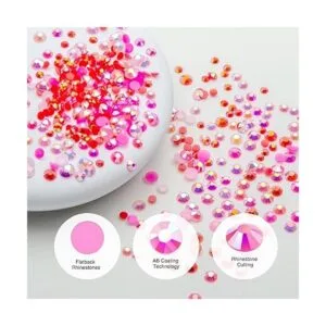 Liiouer Diamantes de imitación rosados piedras preciosas_6