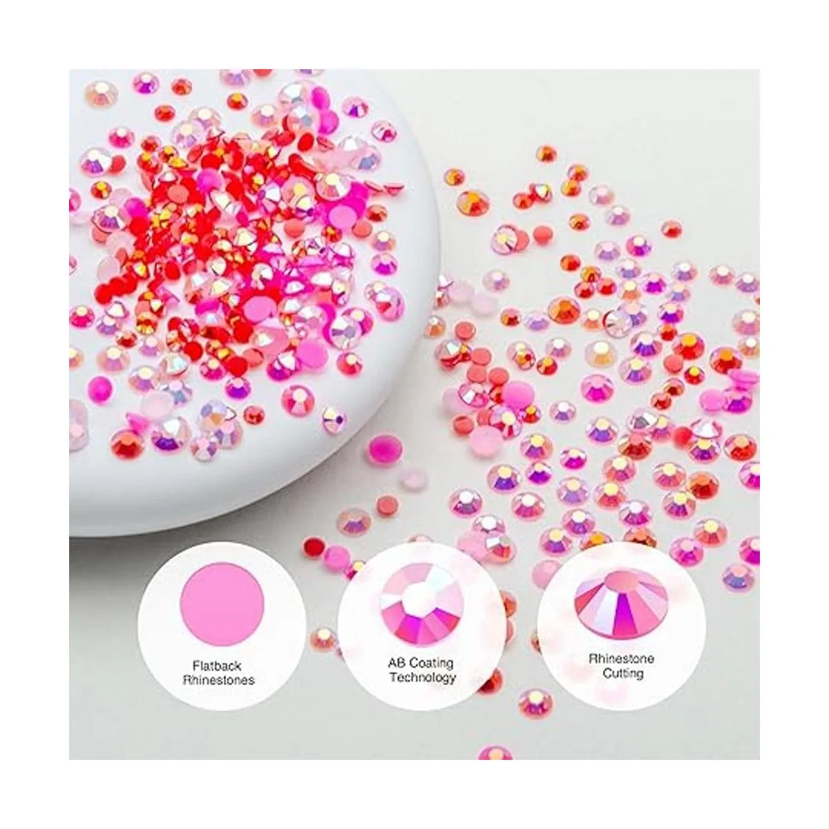 Liiouer Diamantes de imitación rosados piedras preciosas_6