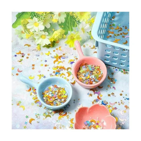 Confeti holográfico de estrella y luna de 60 g 2.1 oz_7