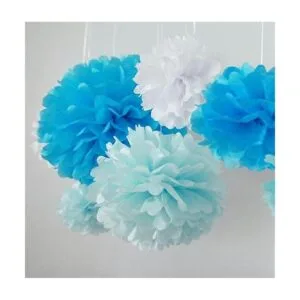 Pompones de papel de seda en forma de flor para_4