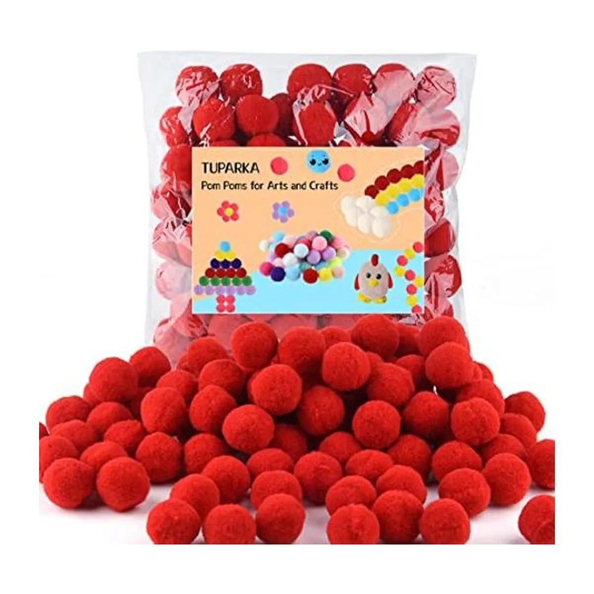 TUPARKA 100 pompones rojos de 1 pulgada para manualidades_1