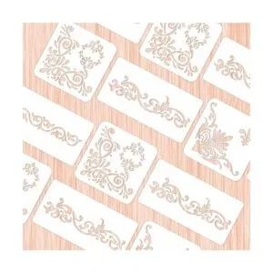 INFUNLY 4 plantillas de esquina para pintar flores borde_3