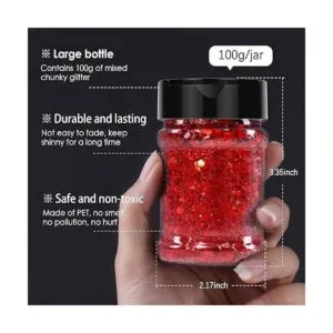 HTVRONT Purpurina holográfica gruesa 3.53 oz3.5 onzas_4