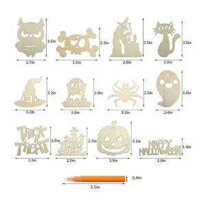 DERAYEE 60 piezas de rebanadas de madera de Halloween_3