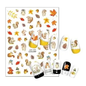 6 hojas de calcomanías de arte de uñas de animales gato_2