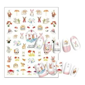 6 hojas de calcomanías de arte de uñas de animales gato_4