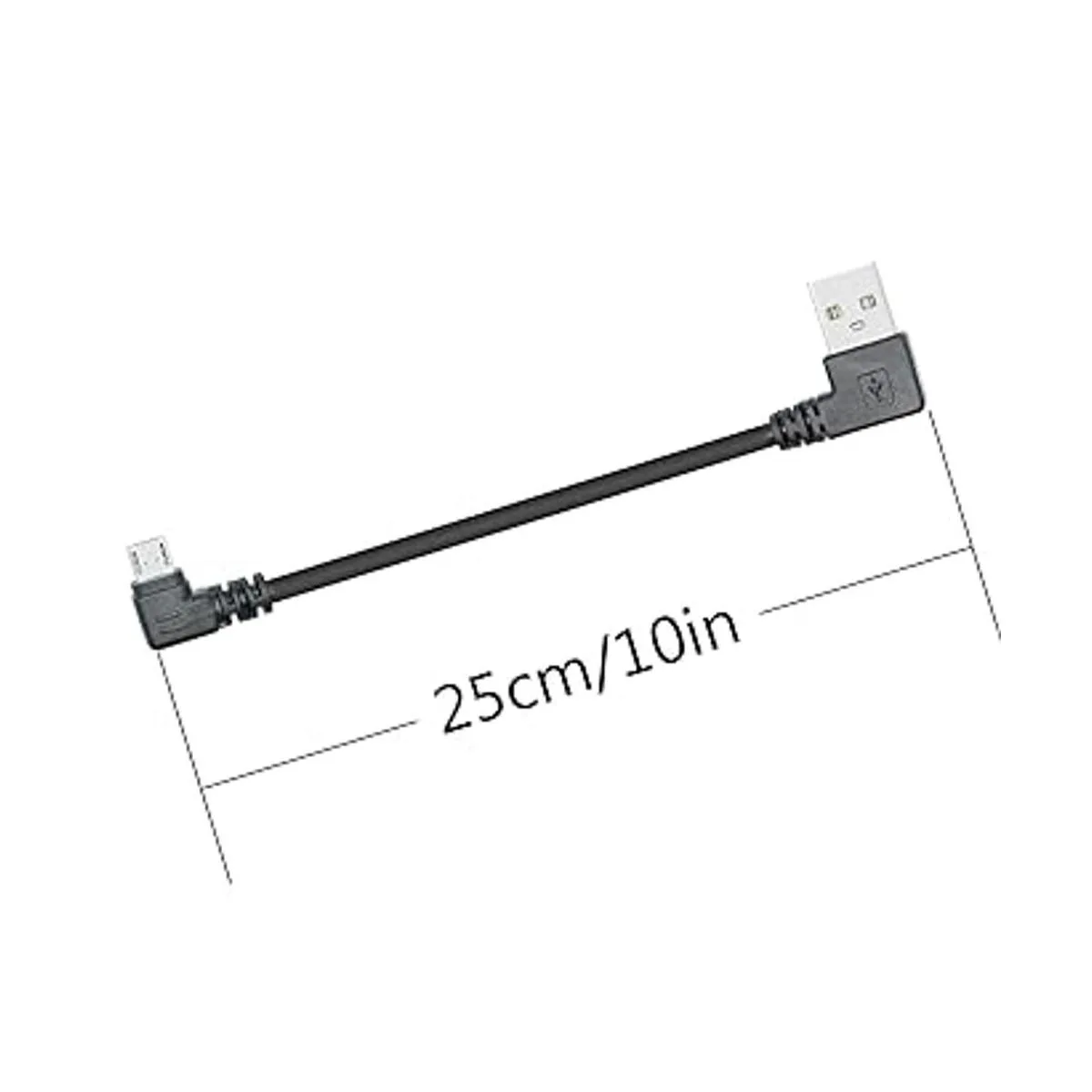 Cable micro USB corto 9.8 in de ángulo recto de 90 grados_7