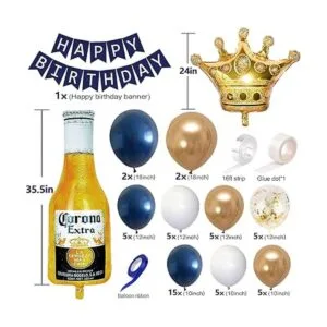 Decoraciones de fiesta de cumpleaños color azul marino y_2