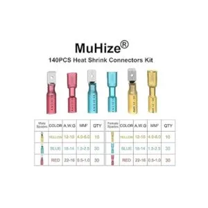 MuHize Kit de 140 conectores de tope termocontraíbles_2