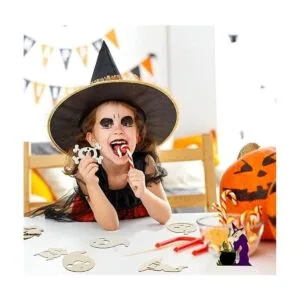DERAYEE 60 piezas de rebanadas de madera de Halloween_6