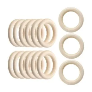 Uenhoy 15 anillos de madera natural de 2.362 in anillos_2