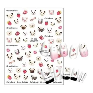 6 hojas de calcomanías de arte de uñas de animales gato_5