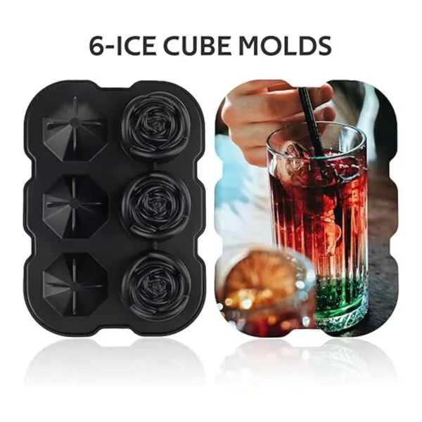 Mikiwon Bandeja de cubitos de hielo rosa de 2 pulgadas_5