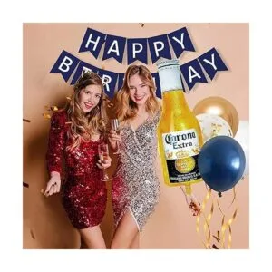 Decoraciones de fiesta de cumpleaños color azul marino y_7