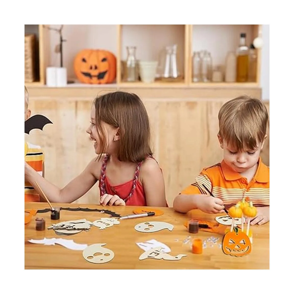 DERAYEE 60 piezas de rebanadas de madera de Halloween_7